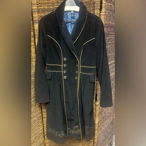 Doctor Who-Hot Topic Exclusive- Elegant Black Coat with Gold Accents,Size:XLarge